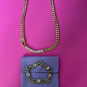 Melinda Maria Gold Chain Necklace and Bracelet Set